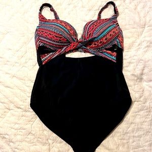 Swim Suits for All Cut Out Underwire One Piece